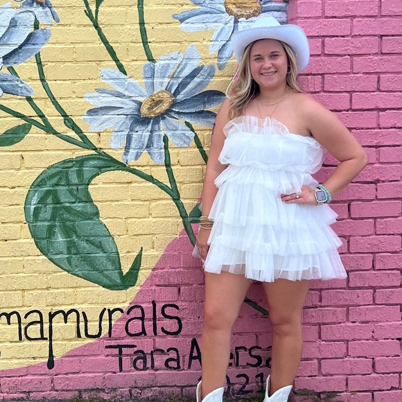 White Ruffle Dress - Picture 6 of 7